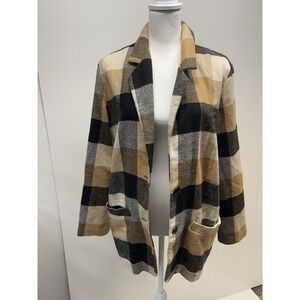 Vintage Tower Hill Brown Plaid Blazer Jacket Size‎ 12